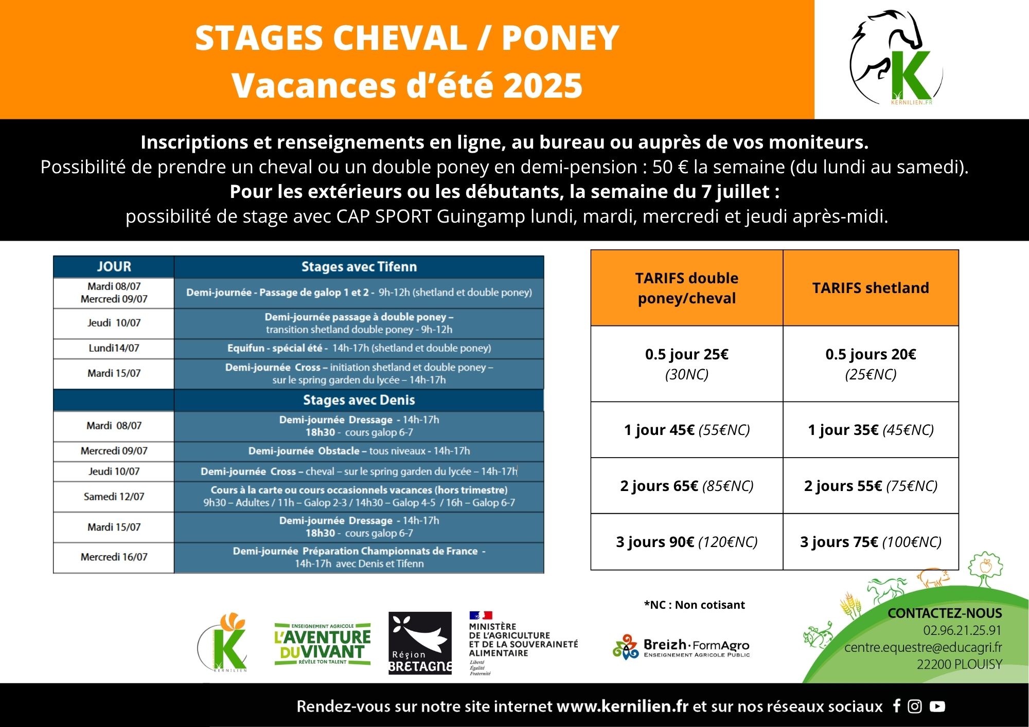  Stage chevalponey été 2025
