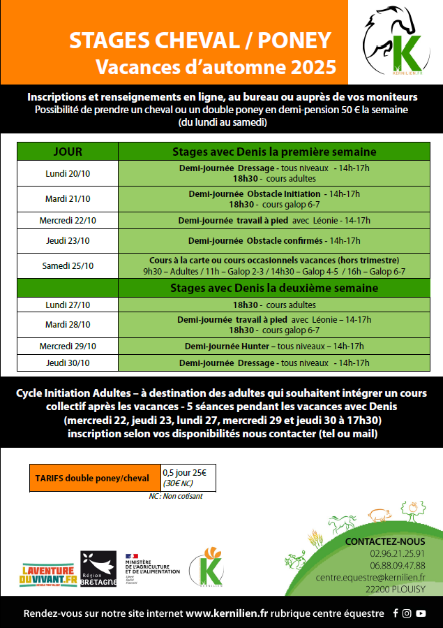 stage automne 25 cheval